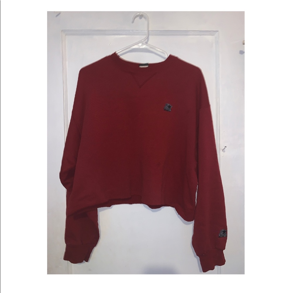 RED CROP TOP SWEATER